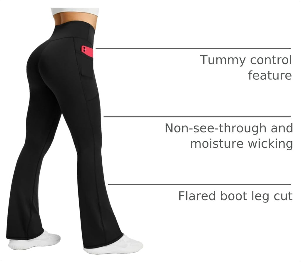 Flared Yoga Pants with Pockets