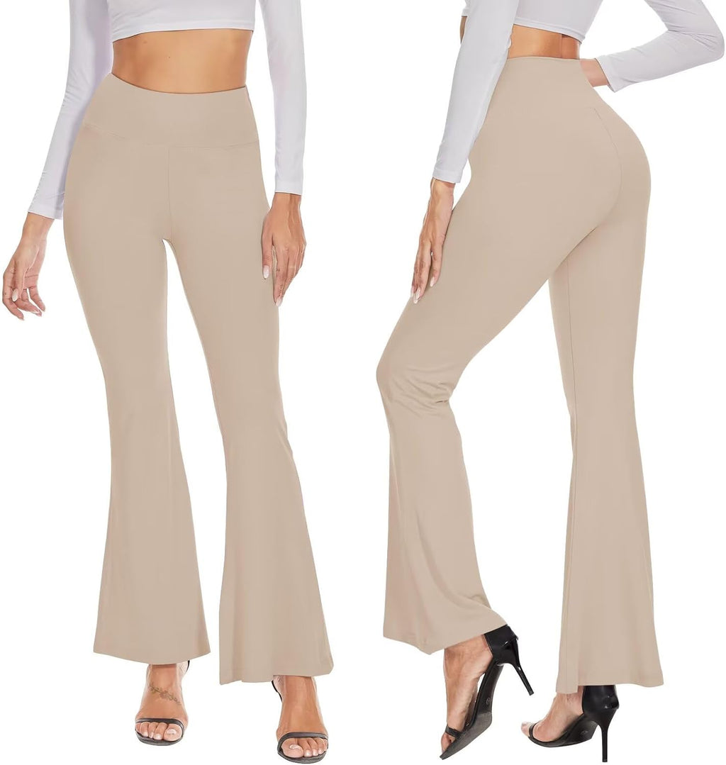 Flared Leggings Women Yoga Pants High Waisted Stretchy Trousers UK
