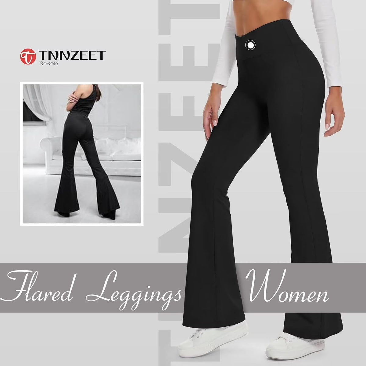 Flared Leggings Women Yoga Pants High Waisted Stretchy Trousers UK